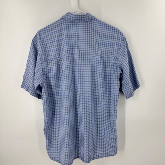 SIMMS Men's Blue Plaid Short Sleeve Button Up Shirt Fishing Outdoor Size M - Picture 4 of 7